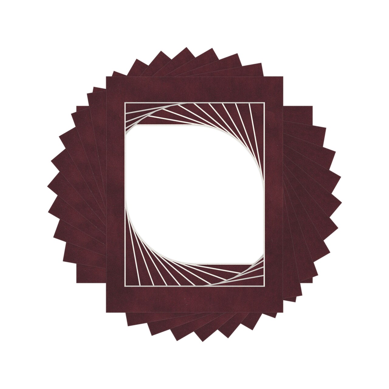 Dark Red Suede Mat Board for 12x16 Frames - Fits 10x13 Photos